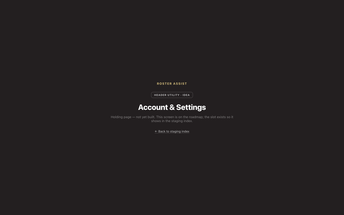 Account & Settings preview