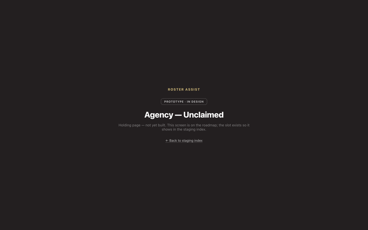 Agency — Unclaimed preview