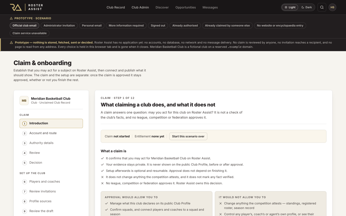 Claim & Onboarding preview